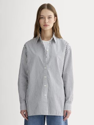 The Boyfriend Shirt in Ultrasoft Cotton | Optic White / Black