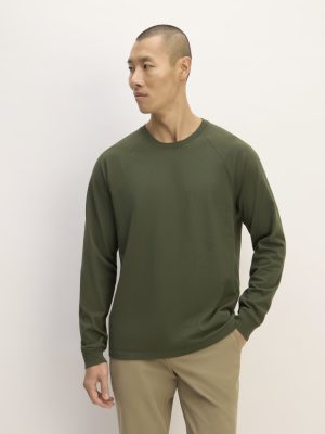 The Premium-Weight Long-Sleeve Crew | Uniform | Deep Moss Green