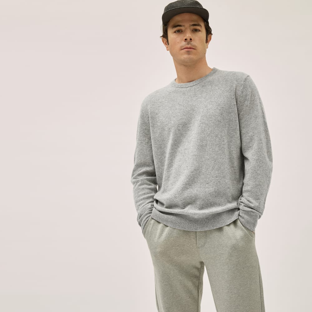 The Grade-A Cashmere Crew | Heathered Grey - Image 2