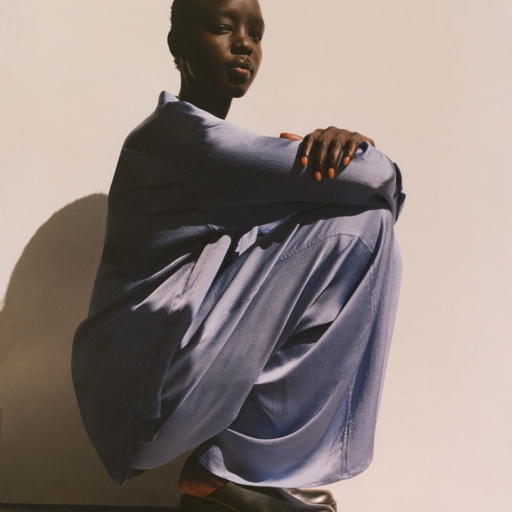 The Satin Pull-On Pant | Cornflower Blue - Image 8