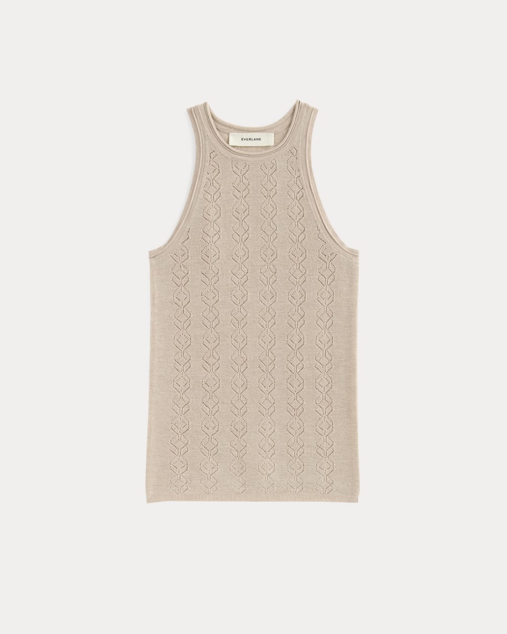 The Pointelle Racerback Tank in Ultrafine Merino | Pale Blush - Image 2