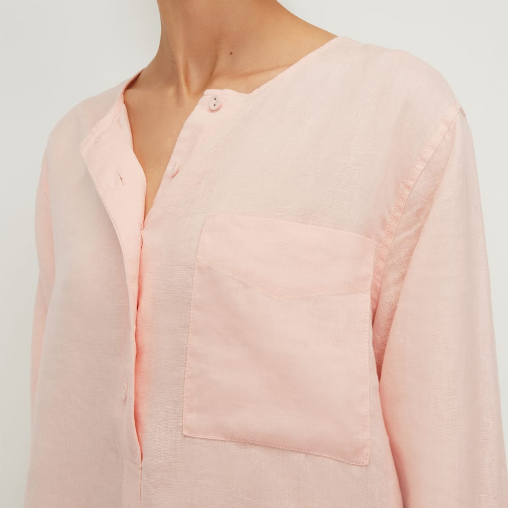 The Linen Popover Shirt | Petal Pink - Image 4