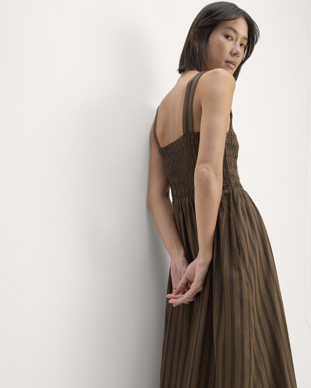 The Gauze Smock Dress | Cocoa / Black - Image 5