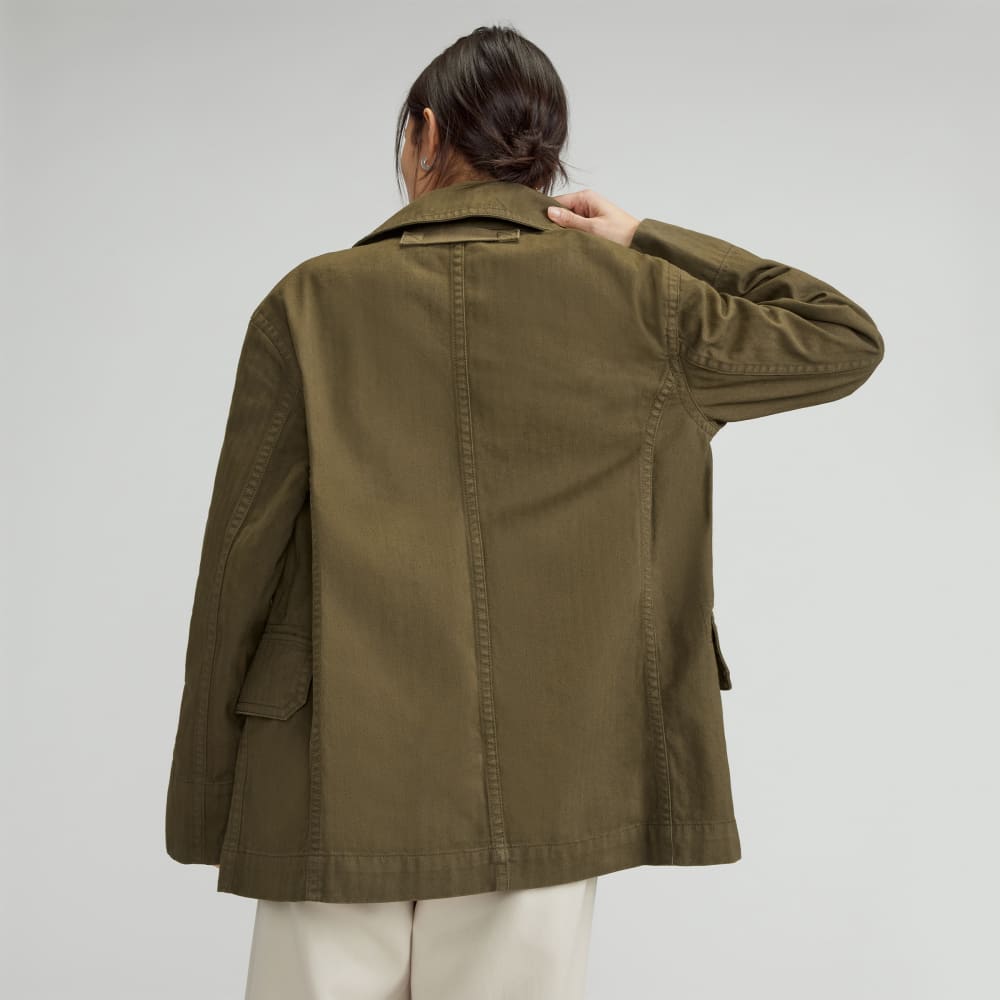 The Organic Cotton Herringbone Jacket | Beech - Image 3
