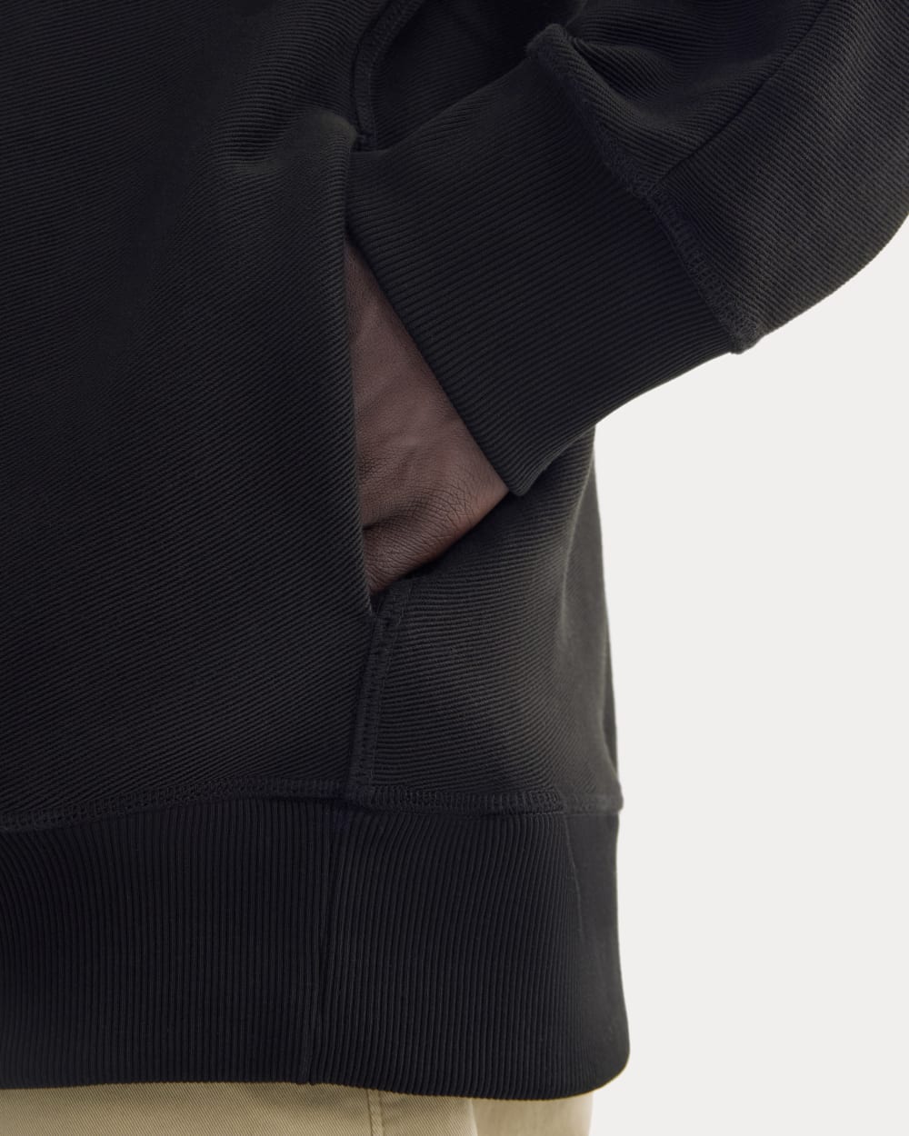 Twill Terry Jacquard Hoodie | Black - Image 4