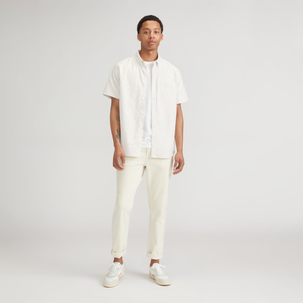 The Organic Short Sleeve Oxford Shirt | Sahara / Off-White - Image 6