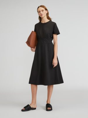 The Organic Cotton Waisted Dress | Black