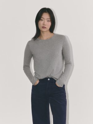 The Crew in Cotton Cashmere | Heather Charcoal