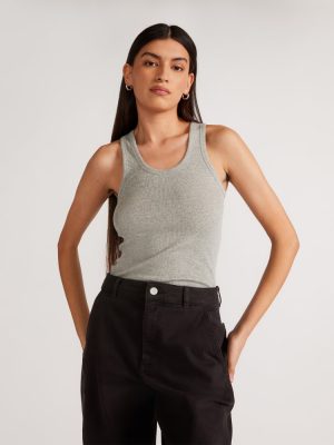 The Luxe Rib Tank | Heathered Grey