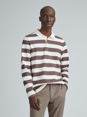 The Premium-Weight Rugby Shirt | Chocolate Brown / Canvas Tan