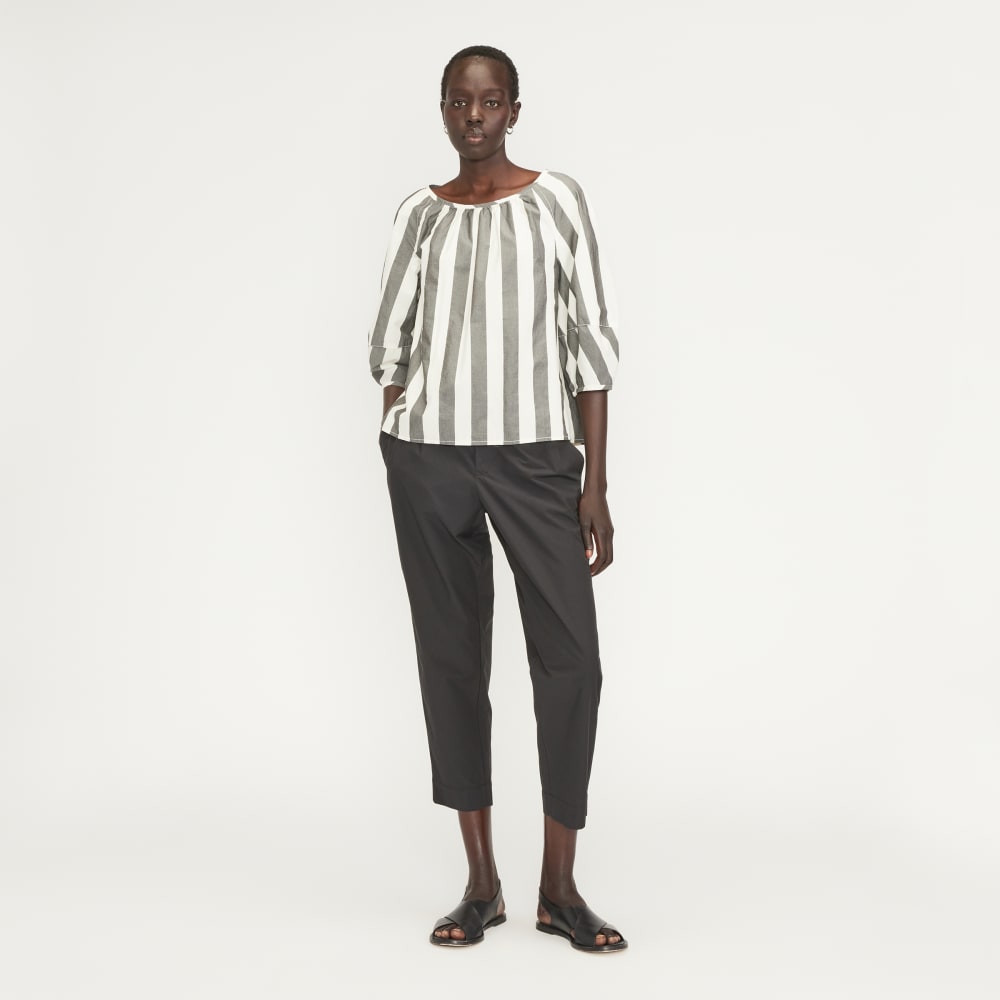 The Poplin Scoop-Neck Top | Bone / Black - Image 5