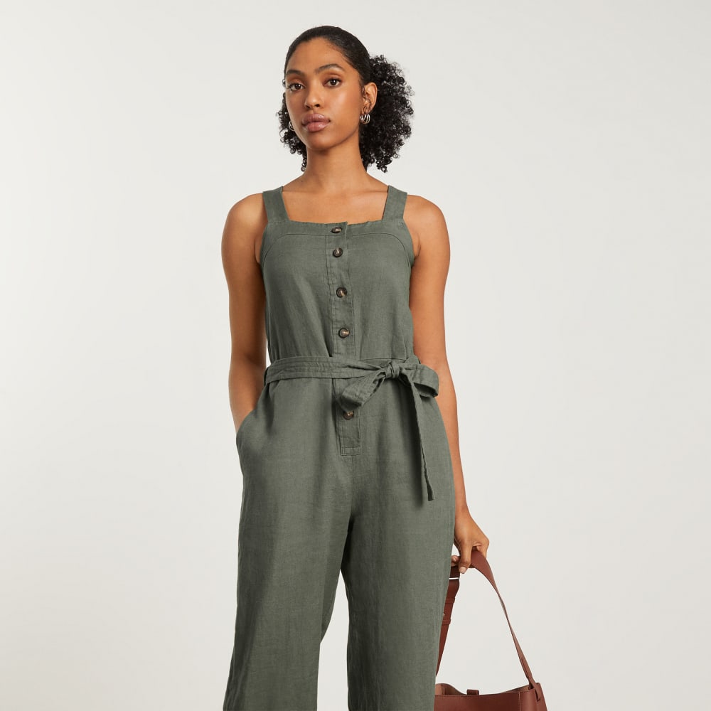The Linen Jumpsuit | Pewter Green - Image 5