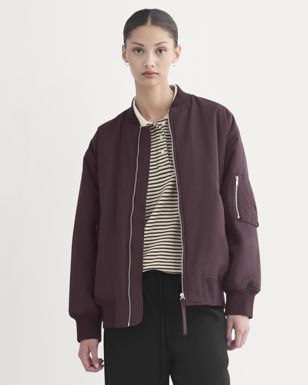 Renew Oversized Puffer Bomber | Deep Plum