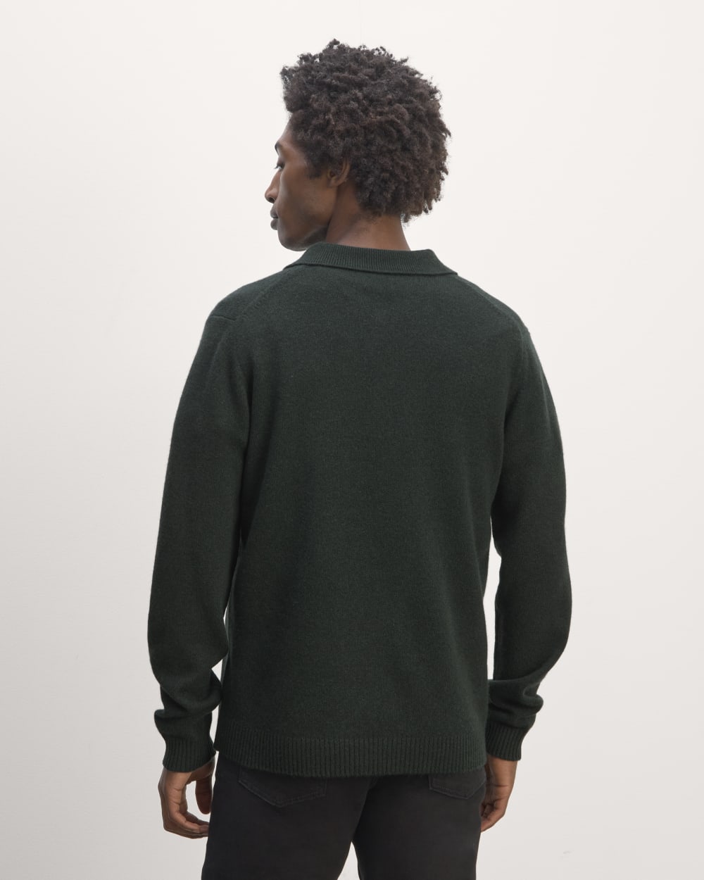The Classic Polo in Luxe Merino | Heather Scarab Green - Image 6