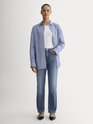 The High-Key Stovepipe Jean | Mid Indigo