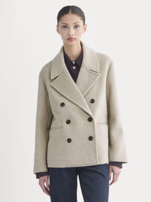 ReWool Short Peacoat | Heather Wheat