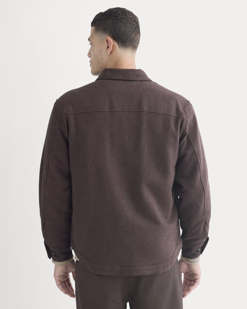 Heavyweight Waffle Twill Overshirt | Heather Earth Brown - Image 5
