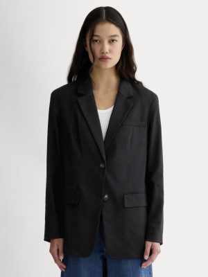 The Oversized Blazer in Buttersmooth | Black