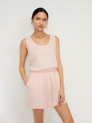 The Scoop Tank in Linen | Petal Pink