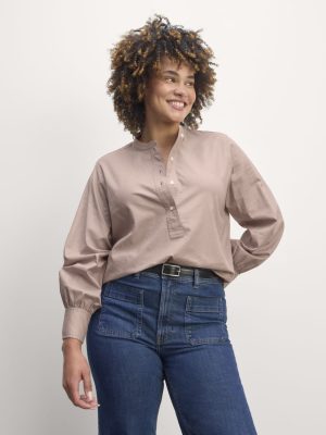 The Henley Shirt in Silky Cotton | Dusty Rose