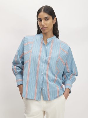 The Oversized Raglan Shirt | Parisian Blue / Black / Rusted Red / Bone