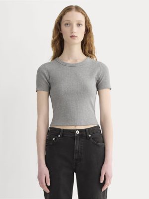 The '90s Rib Tee | Mid Heather Grey