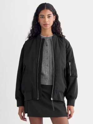 Renew Oversized Puffer Bomber | Black