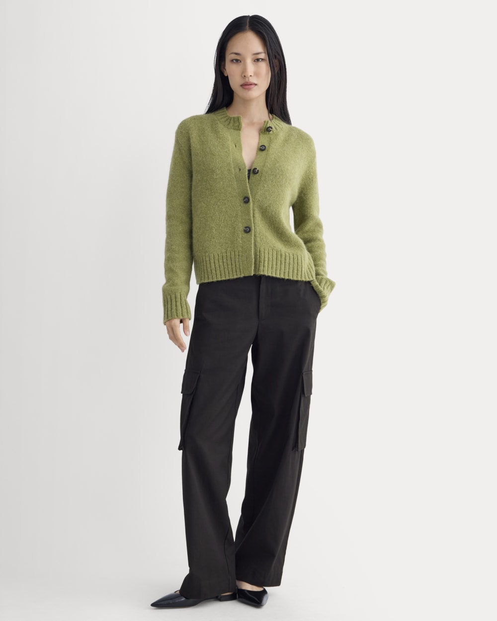 The Crew Cardigan in Alpaca | Moss - Image 5