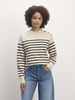 The Mariner Crew Sweater | Canvas / Black