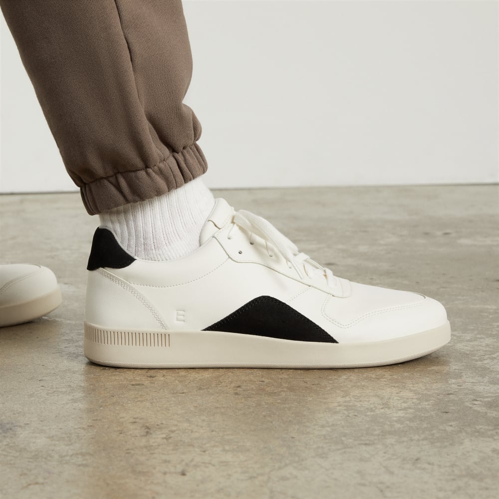 The ReLeather? Court Sneaker | Off White / Black - Image 2