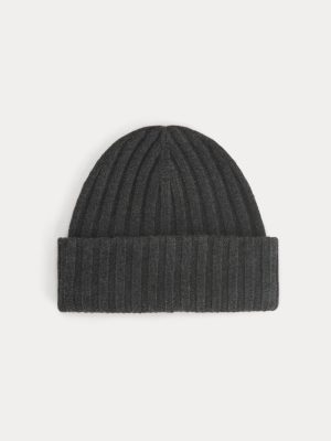 Chunky Ribbed Beanie | Heathered Soot