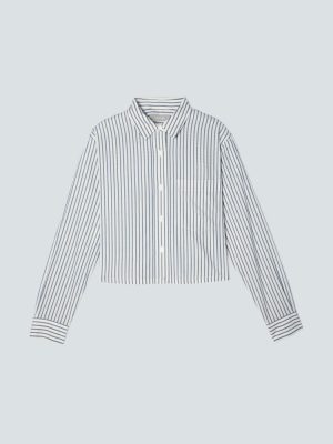 The Way-Short Shirt in Silky Cotton | Deep Blue / Canvas