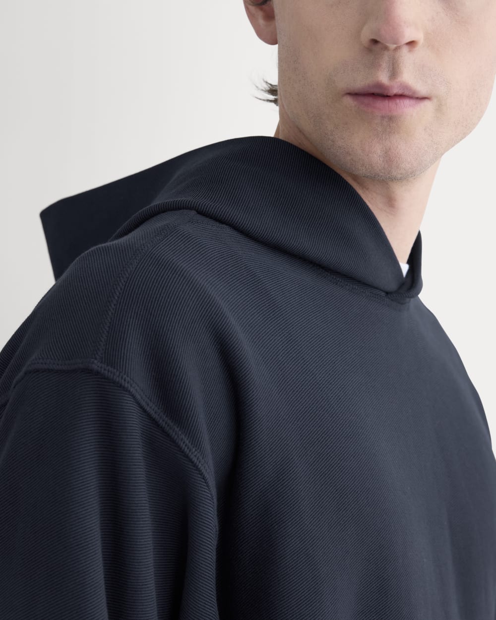 Twill Terry Jacquard Hoodie | Navy - Image 4