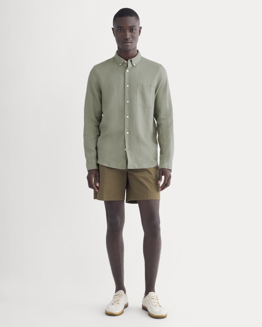 The Classic Shirt in Linen | Sage Green - Image 3