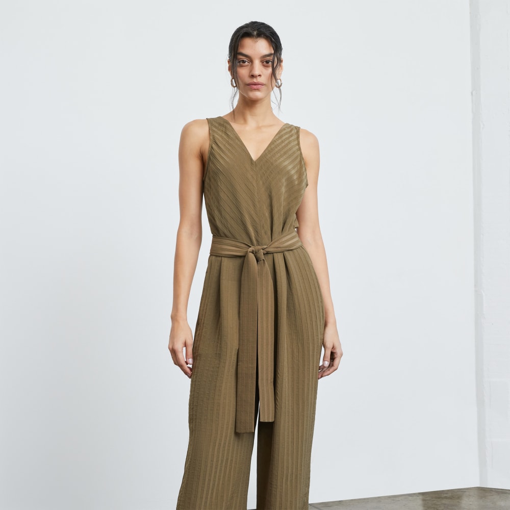 The City Stripe Draped Jumpsuit | Beech - Image 3