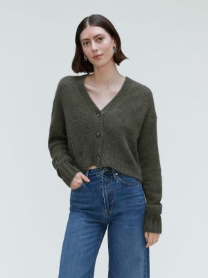 The Alpaca V-Neck Cropped Cardigan | Kambaba