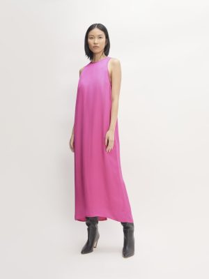 The Satin Racerback Slip Dress | Fuchsia Pink