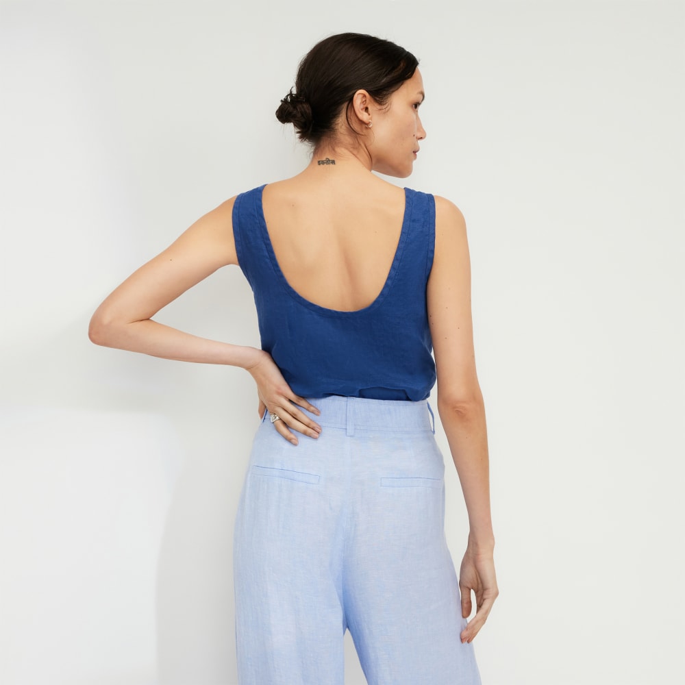 The Scoop Tank in Linen | Mazarine Blue - Image 3