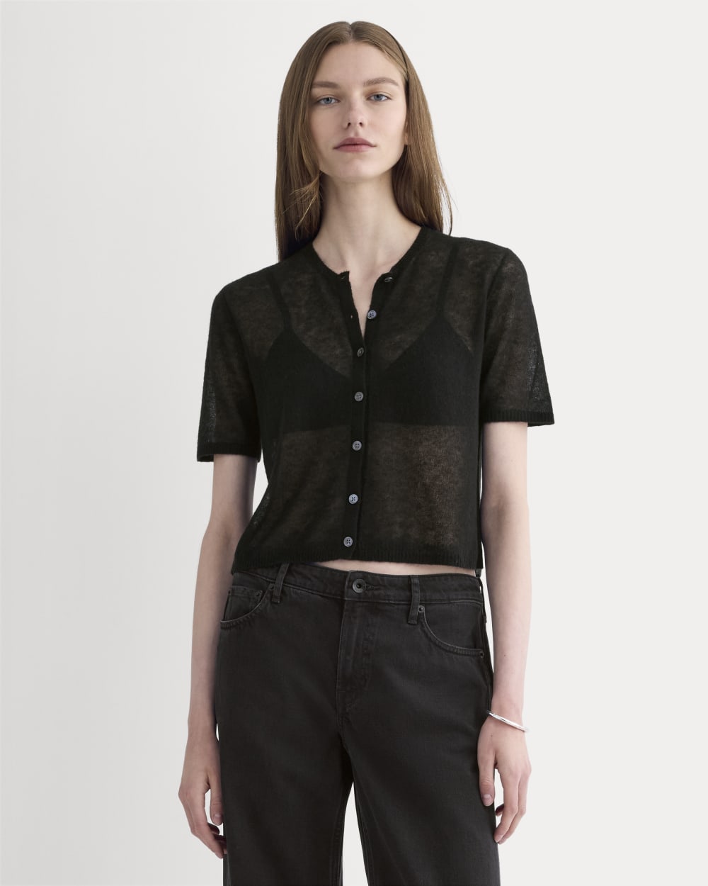The Air Alpaca? Short-Sleeve Cardigan | Black