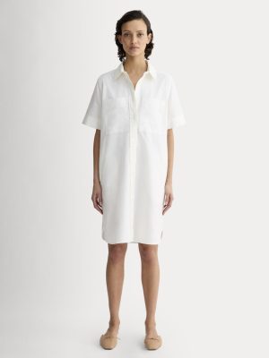 The Oxford Short-Sleeve Shirt Dress | White