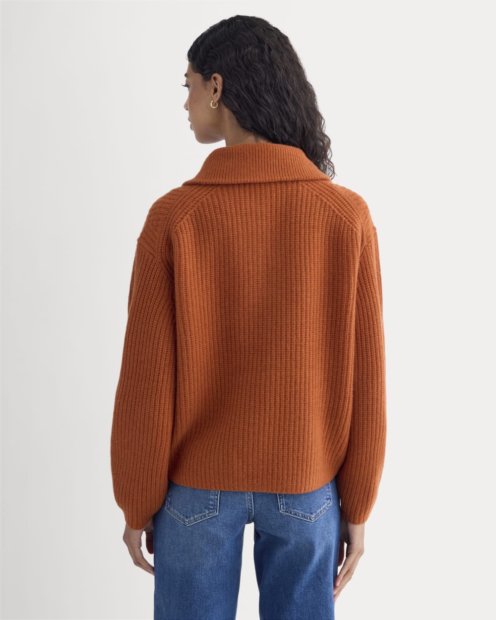 The Half-Zip Sweater in Luxe Merino | Rust Heather - Image 5
