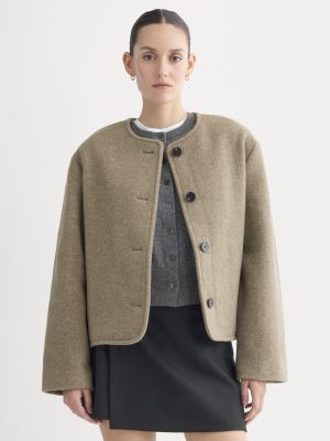 The Cocoon Coat in Wool | Heather Taupe