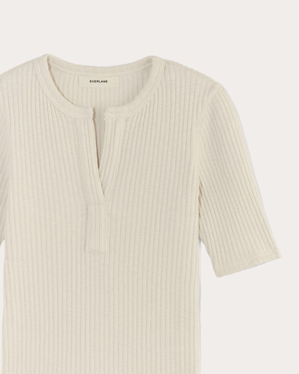 The Rib-Knit Short-Sleeve Henley | Bone - Image 7