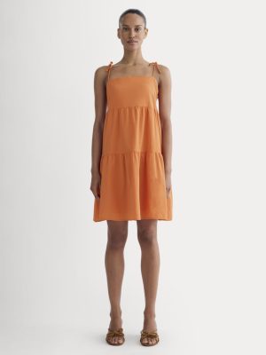 The Gauze Mini Tiered Dress | Soft Orange