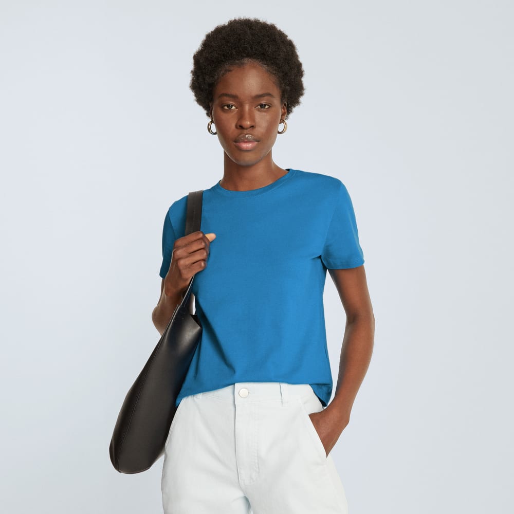 The Box-Cut Tee in Essential Cotton | Horizon Blue | No Pocket - Image 4