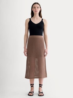 The Lace Knit Skirt | Mocha