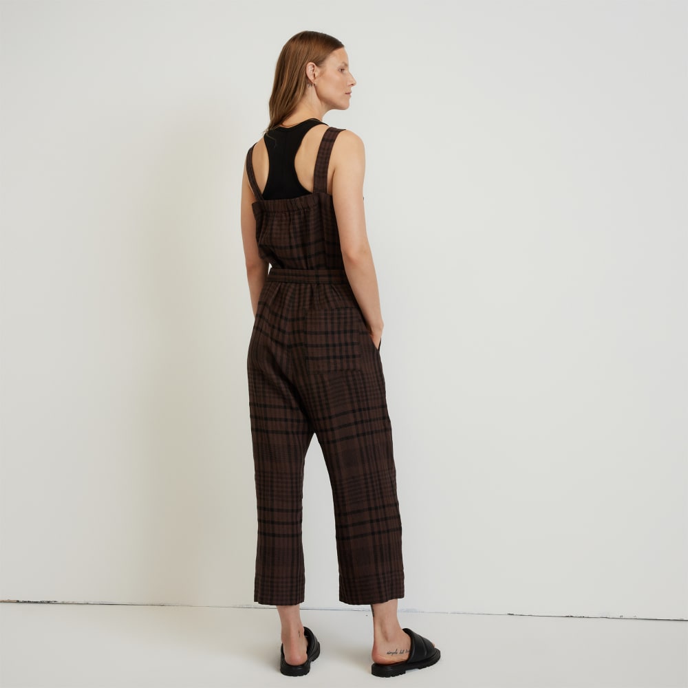 The Linen Jumpsuit | Chocolate Brown / Black - Image 4