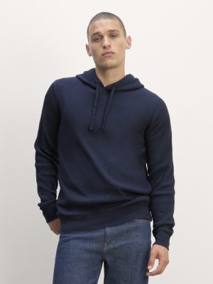 The Waffle-Knit Hoodie | Navy