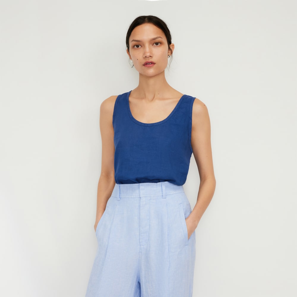 The Scoop Tank in Linen | Mazarine Blue