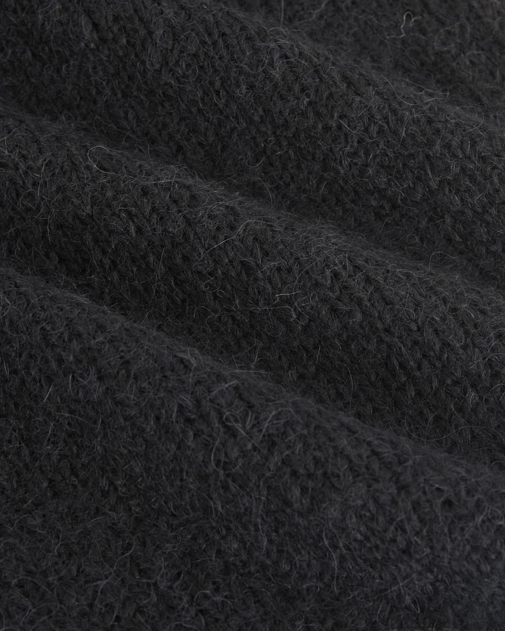 Plush Alpaca Scarf | Black/ Skyway - Image 5